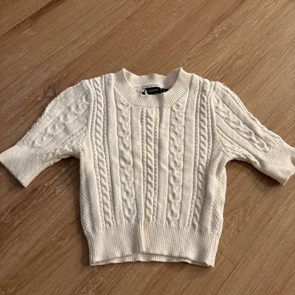 White Cable Knit Sweater